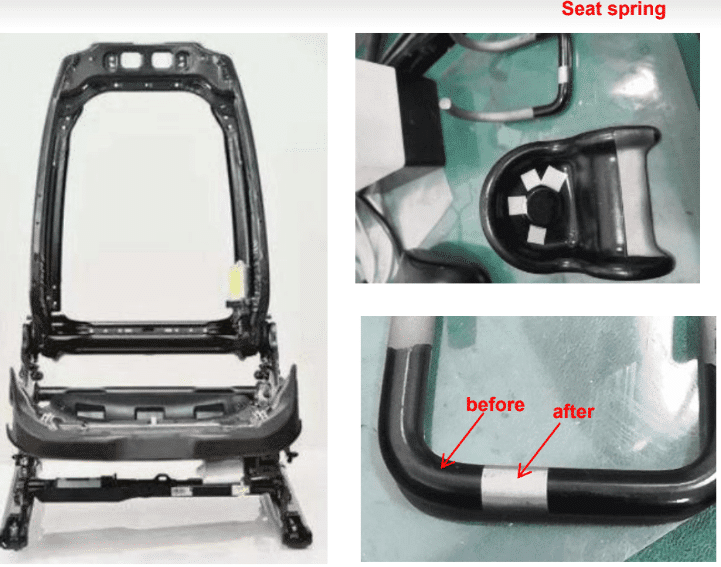 Laser cleaning of seats
